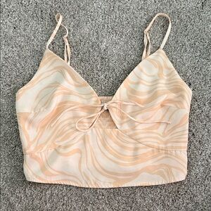 Abercrombie & Fitch Cream and Orange Crop Top